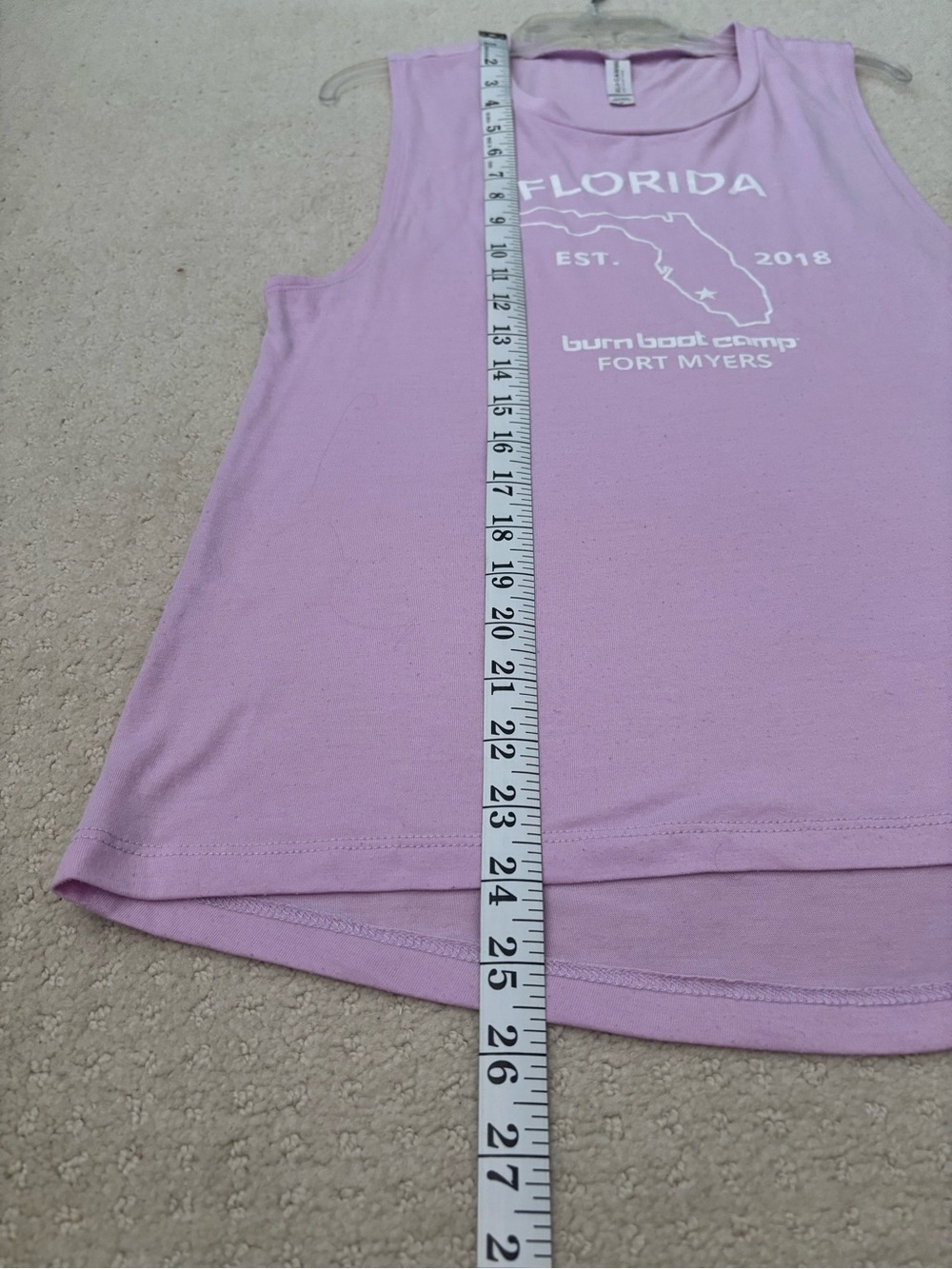 Burn Boot Camp Fort Myers Florida Graphic Workout Tank - Light Lilac - Medium - Picture 7 of 7